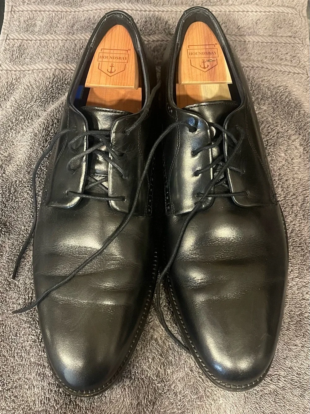 Johnston & Murphy Black Leather Oxfords Lightly Worn